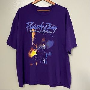 Mens Prince & The Revolution Purple Rain Short Sleeve 100% Cotton T-shirt 3XL